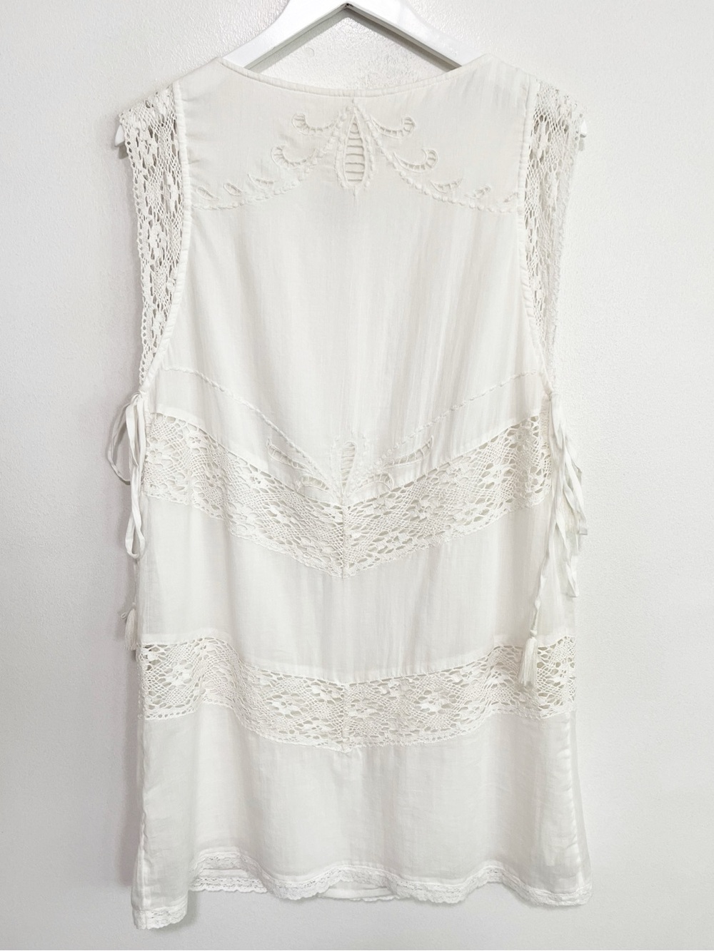NWT Free People Winifred Lace Mini Dress White Size Large - Picture 8 of 12